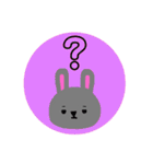 灰色ウサギのかお（個別スタンプ：4）