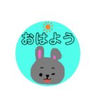 灰色ウサギのかお（個別スタンプ：5）