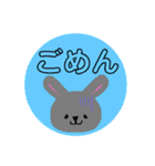 灰色ウサギのかお（個別スタンプ：16）