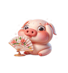 飛び目ピンク豚無表情中（個別スタンプ：13）