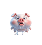 飛び目ピンク豚無表情中（個別スタンプ：18）