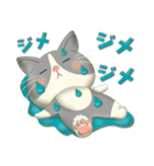 毎日使える！夏の可愛いハチワレコンビ♡（個別スタンプ：5）