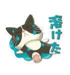 毎日使える！夏の可愛いハチワレコンビ♡（個別スタンプ：6）