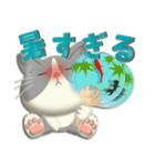 毎日使える！夏の可愛いハチワレコンビ♡（個別スタンプ：13）