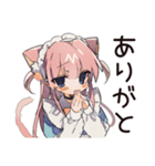 夏のねこみみメイド★レトロ風（個別スタンプ：3）