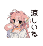 夏のねこみみメイド★レトロ風（個別スタンプ：5）