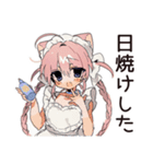 夏のねこみみメイド★レトロ風（個別スタンプ：18）
