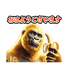 【再販】★あけおめ★黄金イケメンゴリラ（個別スタンプ：17）