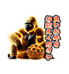 ✨再販【飛び出す】黄金イケメンゴリラ（個別スタンプ：23）
