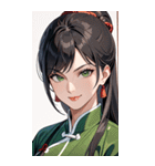 決め顔のカンフー黒髪美女0（個別スタンプ：24）