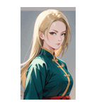 ジト目のカンフー金髪美女0（個別スタンプ：2）