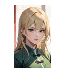 ジト目のカンフー金髪美女0（個別スタンプ：4）