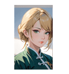 ジト目のカンフー金髪美女0（個別スタンプ：6）
