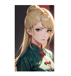 ジト目のカンフー金髪美女0（個別スタンプ：7）