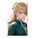 ジト目のカンフー金髪美女0（個別スタンプ：9）