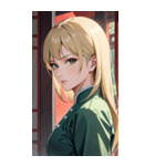 ジト目のカンフー金髪美女0（個別スタンプ：11）