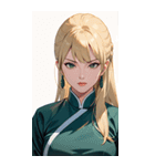 ジト目のカンフー金髪美女0（個別スタンプ：12）