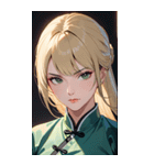 ジト目のカンフー金髪美女0（個別スタンプ：13）