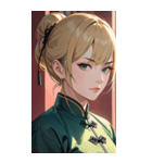 ジト目のカンフー金髪美女0（個別スタンプ：14）