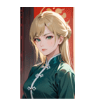 ジト目のカンフー金髪美女0（個別スタンプ：15）