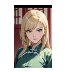 ジト目のカンフー金髪美女0（個別スタンプ：17）