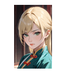 ジト目のカンフー金髪美女0（個別スタンプ：19）