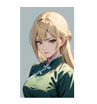 ジト目のカンフー金髪美女0（個別スタンプ：21）