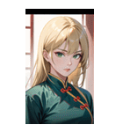 ジト目のカンフー金髪美女0（個別スタンプ：23）