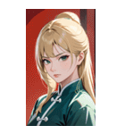 ジト目のカンフー金髪美女0（個別スタンプ：24）