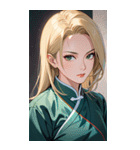 ジト目のカンフー金髪美女0（個別スタンプ：25）