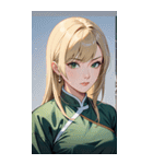 ジト目のカンフー金髪美女0（個別スタンプ：26）