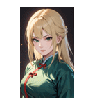 ジト目のカンフー金髪美女0（個別スタンプ：28）