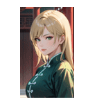 ジト目のカンフー金髪美女0（個別スタンプ：30）