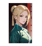 ジト目のカンフー金髪美女0（個別スタンプ：32）
