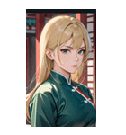 ジト目のカンフー金髪美女0（個別スタンプ：33）