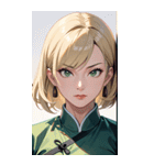 ジト目のカンフー金髪美女0（個別スタンプ：35）