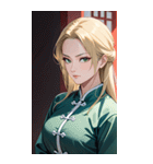 ジト目のカンフー金髪美女0（個別スタンプ：37）