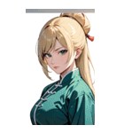 ジト目のカンフー金髪美女0（個別スタンプ：38）
