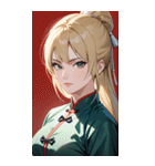 ジト目のカンフー金髪美女0（個別スタンプ：39）