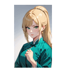 ジト目のカンフー金髪美女0（個別スタンプ：40）