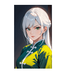 白髪決め顔カンフー美女0（個別スタンプ：3）