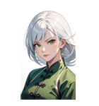 白髪決め顔カンフー美女0（個別スタンプ：8）