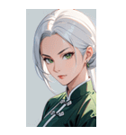 白髪決め顔カンフー美女0（個別スタンプ：16）