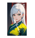 白髪決め顔カンフー美女0（個別スタンプ：20）