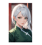 白髪決め顔カンフー美女0（個別スタンプ：30）