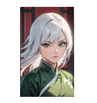 白髪決め顔カンフー美女0（個別スタンプ：33）