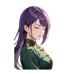目をつぶった紫髪カンフー美女0（個別スタンプ：16）