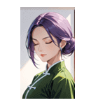 目をつぶった紫髪カンフー美女0（個別スタンプ：19）