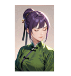目をつぶった紫髪カンフー美女0（個別スタンプ：38）