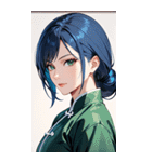 ジト目のカンフー青髪美女0（個別スタンプ：7）